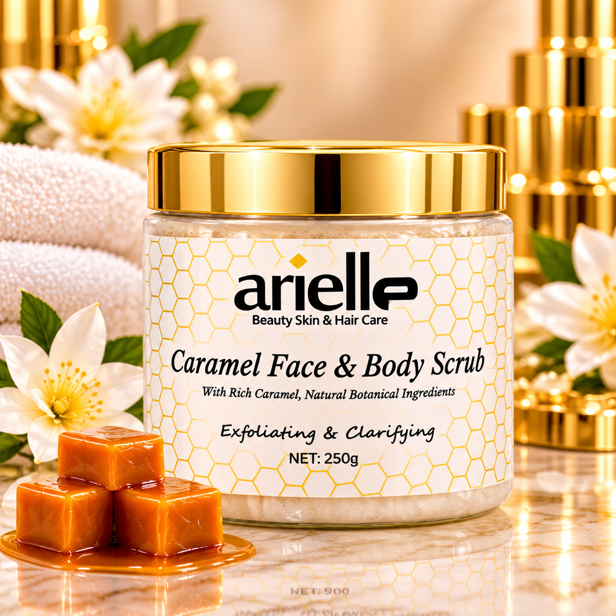 Arielle Beauty Caramel Face & Body Scrub – 250g